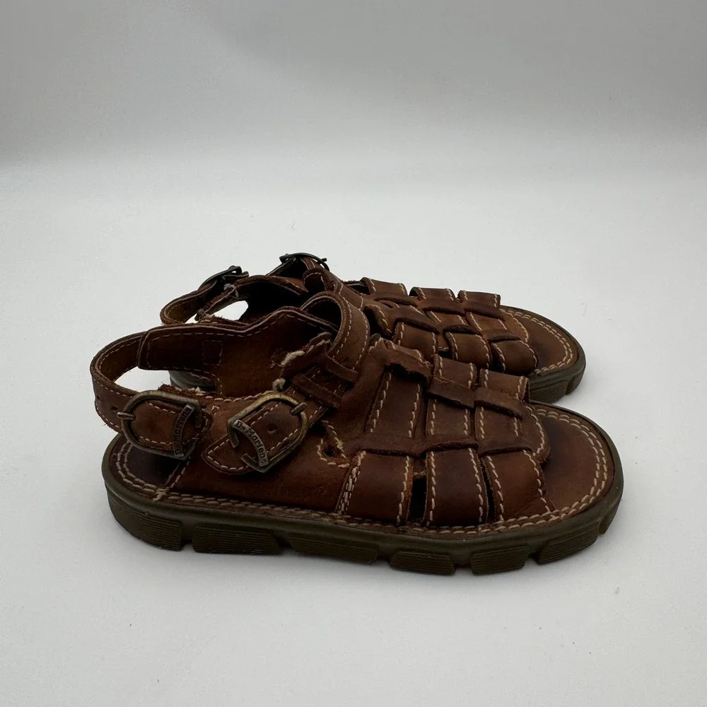 Dr. Martens 6447 Kids Brown Leather‎ Fisherman Sandals Size 13 Buckle AirWair